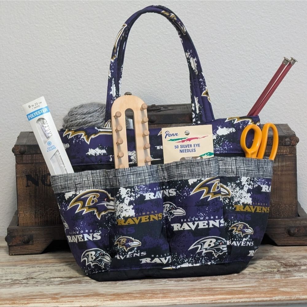 Baltimore Ravens NFL Team Logo Craft/ Tote/Bingo Bag, Hand Crafted